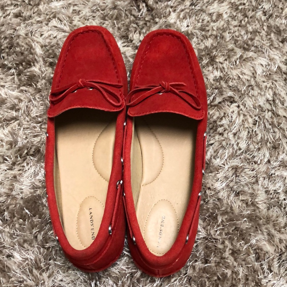 Lands’ end red women’s shoes EUC